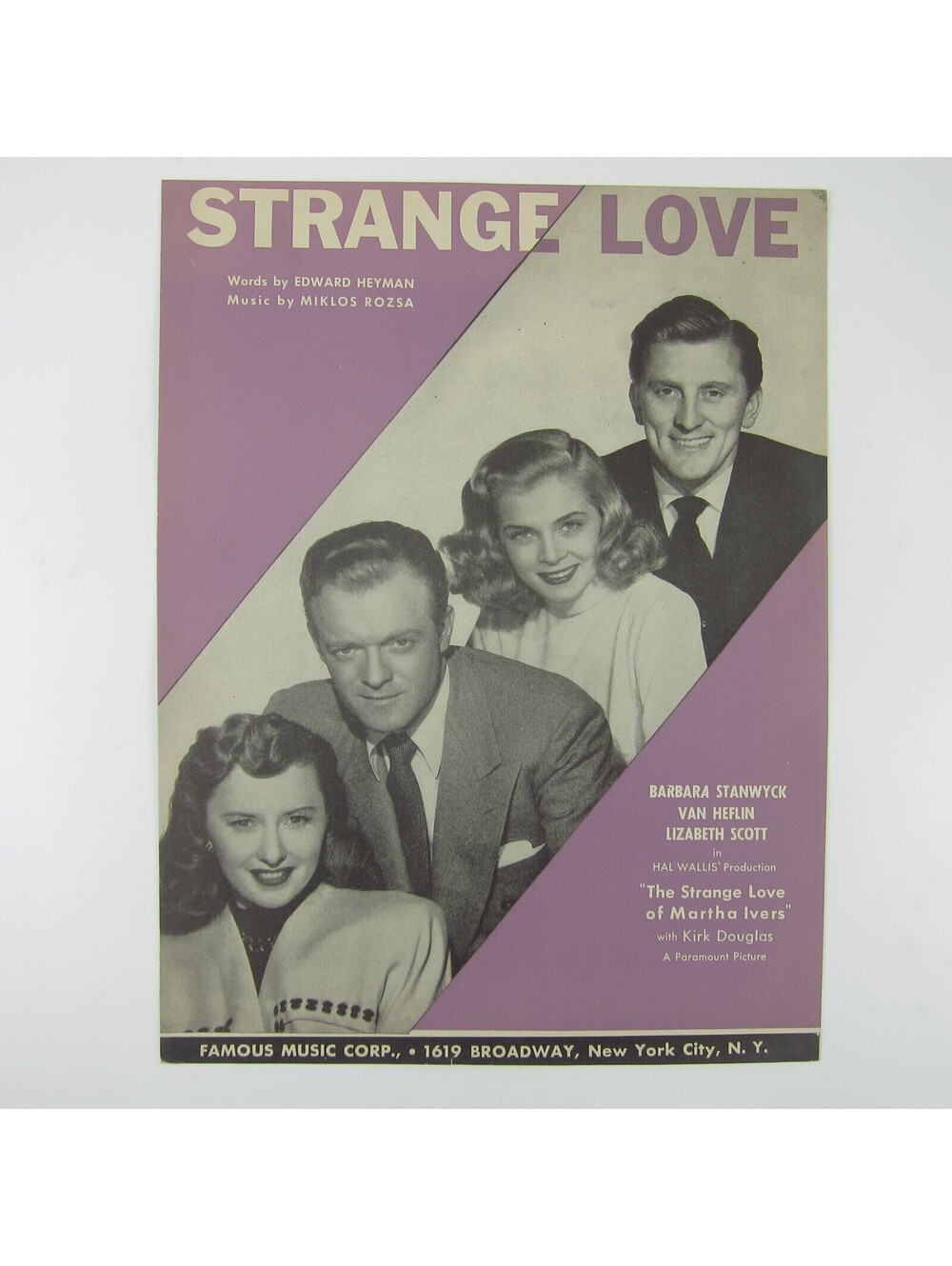 Sheet Music Strange Love of Martha Ivers Barbara Stanwyck Kirk Douglas 1946